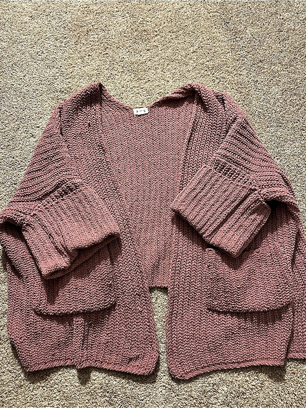 POL Knit Cardigan in Pink Size Small